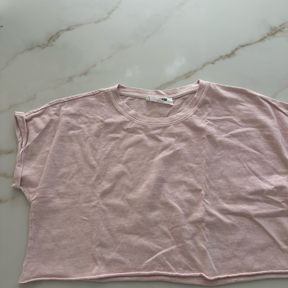 Double Zero Pink Boxy Crop T-Shirt Short Sleeve size M - Picture 6 of 8